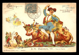 06 - CANNES - SOUVENIR DU CARNAVAL - RETOUR DE MADRID - CARTE ILLUSTREE MATHIEU LEGROS - Cannes