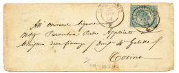 1864 CARLOFORTE SARDEGNA DC X TORINO VIA IGLESIAS SU 0,15 DE LA RUE - Marcophilie