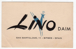Carte Publicitaire Lino Daim San Bartolome 11 Stiges Spain Cataluna Catalogne Espagne Espana - Autres & Non Classés