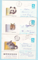 USSR 1988.0727-0805. Protected Animals. Prestamped Covers (3), Used - 1980-91