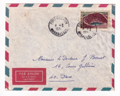 Lettre Tôlanaro Fort Dauphin Madagascar 1971 Dax Landes Timbre Lac Tritriva - Madagaskar (1960-...)