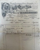 1889.Invoice Of Photo Studio Lechner In Wien, VERY RARE - Austria