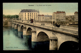 42 - ROANNE - LE PONT SUR LA LOIRE - CARTE TOILEE ET COLORISEE - Roanne