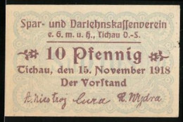 Notgeld Tichau 1918, 10 Pfennig, Signatur  - [11] Local Banknote Issues