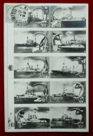 CPA Multi Vues. 10 Navires De Guerre Allemands. SMS Elsass, Schwaben, Wettin, Preussen, Heinrich, München, Woerth... - Warships