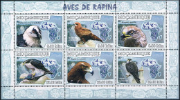 Bloc Sheet Oiseaux Rapaces Aigles Birds Of Prey Eagles Raptors   Neuf  MNH **  Mocambique Mozambique 2007 - Eagles & Birds Of Prey