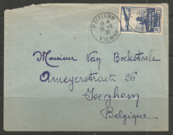 FRANCE - N°320 "Atlantique Sud" Sur Lettre De Poitiers (Vienne) à Iseghem (Belgique) Du 18/8/36 - Storia Postale