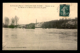 51 - CHALONS-SUR-MARNE - INONDATIONS DE 1910 - LA MARNE ET LA MAISON D'UN TIREUR DE GREVE - Châlons-sur-Marne