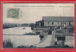 Carte Postale 27. Pont-Authou  Usine Chardin Et Pont De Chemin De Fer   Très Beau Plan - Other & Unclassified