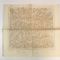 Cartina Geografica - Dronero, Cuneo Italia -  Dimensioni 52 X 48 - Anno 1921 - Cartes Géographiques