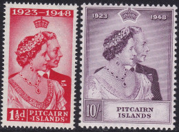 1949 Pitcairn Islands, Stanley Gibbons N. 11/12 - Silver Royal Wedding - Serie Di 2 Valori - MNH** - Altri & Non Classificati