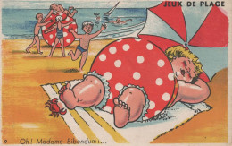 CPA  HUMOUR - Jeux De Plage - Oh ! Madame Bibendum ... - N°9 - 1964 - Edit. Artaud, Nantes - Humour