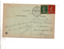 AFFRANCHISSEMENT COMPOSE SUR CARTE DE SALAISE ISERE 1920 - 1877-1920: Semi-Moderne