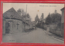 Carte Postale 27. Menilles  Rue De L'église  Très Beau Plan - Autres & Non Classés