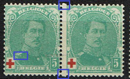 129a  T II  **  Paire  T1  LV3  Point Blanc Sous épaulette  T 2  Cu Dentelure - 1901-1930