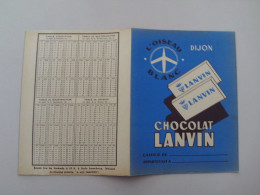 (Protège-cahier Publicitaire....) -  Chocolat LANVIN - L'oiseau Blanc, Dijon.... ........voir Scans - Chocolat