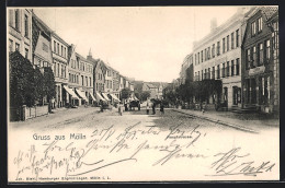 AK Mölln / Lauenburg, Passanten Und Pferdekarren Auf Der Hauptstrasse  - Mölln