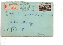 SEUL SUR LETTRE RECOMMANDEE DE MAULEVRIER MAINE ET LOIRE 1950 - 1921-1960: Période Moderne