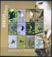 Bloc Sheet Oiseaux Rapaces Aigles Birds Of Prey Eagles Raptors   Neuf  MNH **  Tonga 2018 - Aigles & Rapaces Diurnes