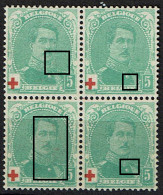 129a T II  Bloc 4  **  LV 38  Nombreux Points Rouges Et Nuées Rouges - 1901-1930