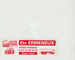 LD 61 : Autocollant : Ets  Ermeneux , Passais , Orne, Tracteur - Autocollants