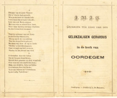 OORDEGEM - Lede " Gelukzaligen GERARDUS " In De Kerk Van Oordegem - Lof En Smeekbede - Images Religieuses