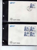 Iles  Feroe -1983  - 5  FDC -   Europa - Inventeur - Chercheur - Islas Faeroes