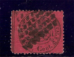 (Fb).Italia.A.Stati.Pontificio.1868.-3^ Emissione.20c Rosso Bruno Usato,varietà (118-24) - Papal States