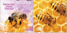 Poland 2024. Fauna. Insects. World Bee Day. Stamp With Label . MNH - Ongebruikt