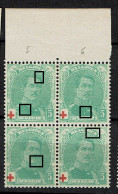 129a T II  Bloc 4  **  T1  LV 3  Point Blanc Cheveux Et LV 38  Point Rouge  T2 LV 3  Décoration  T3 LV 38  2 Points ... - 1901-1930