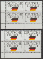 BRD, 1990 Nr. 1477-1478 ** 2 Viererblöcke Mit Eckrand Unten Links  "Deutsche Einheit" - Neufs