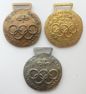3 Medaglie (Oro, Argento, Bronzo) CONI Giochi Della Gioventù - Inc. Emilio Greco - Autres & Non Classés