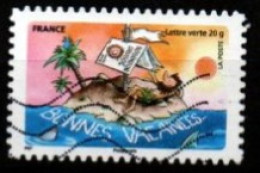 FRANCE    -   2015.  Y&T N° 1143 Oblitéré.  Bonnes Vacances  /  Homme Sur Une Ile - Used Stamps