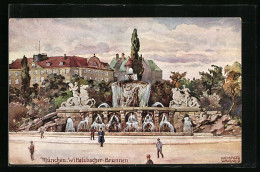 Künstler-AK Richard Wagner: München, Partie Am Wittelsbacher-Brunnen  - Wagner, Richard