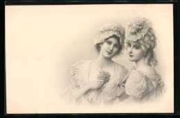 Künstler-AK Wichera, M. Munk Nr. 346: Zwei Hübsche Junge Damen In Kleidern  - Wichera