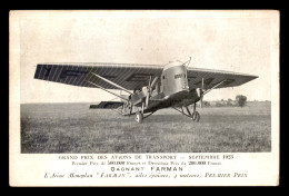 AVIATION - GRAND PRIX DES AVIONS DE TRANSPORT SEPT 1923 - AVION MONOPLAN "FARMAN" - 1919-1938: Entre Guerras