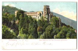 Relief-AK Heidelberg, Schloss Von Der Terrasse Gesehen  - Autres & Non Classés