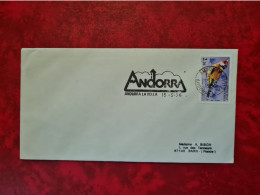 LETTRE/CARTE 1986 FLAMME ANDORRA LA VELLA TIMBRE NATURE OISEAU - Otros & Sin Clasificación