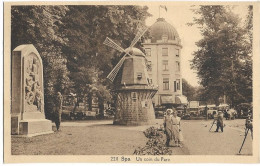 CPA - SPA - Un Coin Du Parc - Animée - Moulin - Voitures - Spa