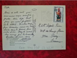 LETTRE/CARTE 1974 FLAMME ANDORRA LA VELLA JEUX OLYMPIQUES TIMBRE EUROPA LA VIERGE DE PAL - Autres & Non Classés