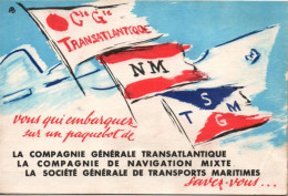 PUBLICITE COMPAGNIE GENERALE TRANSATLANTIQUE CGT NAVIGATION MIXTE TRANSPORTS MARITIMES FRANCE ALGERIE - Advertising