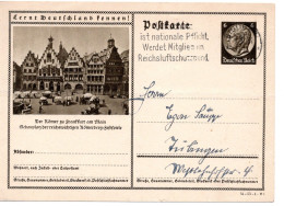 64516 - Deutsches Reich - 1934 - 6Pfg Hindenburg GABildKte "Frankfurt" STUTTGART - LUFTSCHUTZ IST ... -> Tuebingen - Covers & Documents