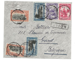 !!! CONGO, PLI AÉRIEN DE 1935, DÉPART DE MATADI POUR GAND - Storia Postale