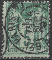 Lot N°167 N°75,oblitéré Cachet à Date PARIS 77 139.R.D'ALLEMAGNE - 1876-1898 Sage (Type II)