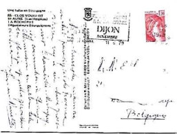 France & Marcofilia, Une Halte En Bourgogne, Multi, Dijon A Antuerpia Belgique 1979 (85) - Lettres & Documents