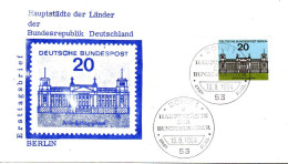 RFA Poste Obl Yv: 293 Mi:421 Berlin-Reichstagsgebäude (TB Cachet à Date) Fdc Bonn 19-9-64 - 1961-1970