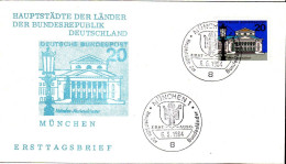 RFA Poste Obl Yv: 291 Mi:419 München-Nationaltheater (TB Cachet à Date) Fdc München 6-5-64 - 1961-1970