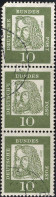 RFA Poste Obl Yv: 223 Mi:350y Albrecht Dürer Peintre 3 Se Tenant (Beau Cachet Rond) - Used Stamps