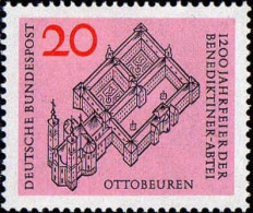 RFA Poste N** Yv: 296 Mi:428 Ottobeuren Benediktiner-Abtei - Neufs