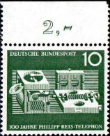 RFA Poste N** Yv: 245 Mi:373 Philipp Reis-Telephon Bord De Feuille - Unused Stamps